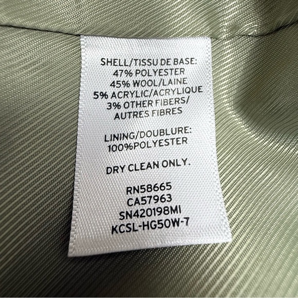 Something Navy Olive Acorn Wool Blend Double-Breasted Overcoat | Nordstrom Med - Picture 7 of 11